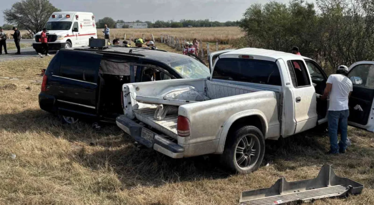 Accidente carretero deja 13 heridos en la ruta Cd. Victoria-Matamoros